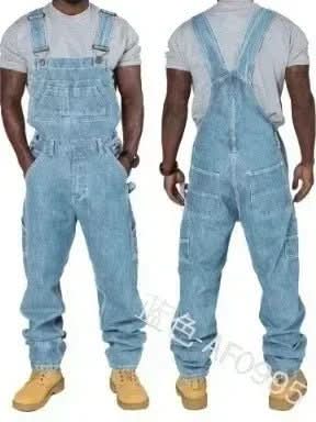 Herren Denim Overall mit Einsätzen Lässig
