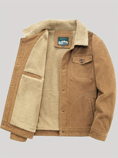 Herren Fleecejacke Winddicht Knopfverschluss