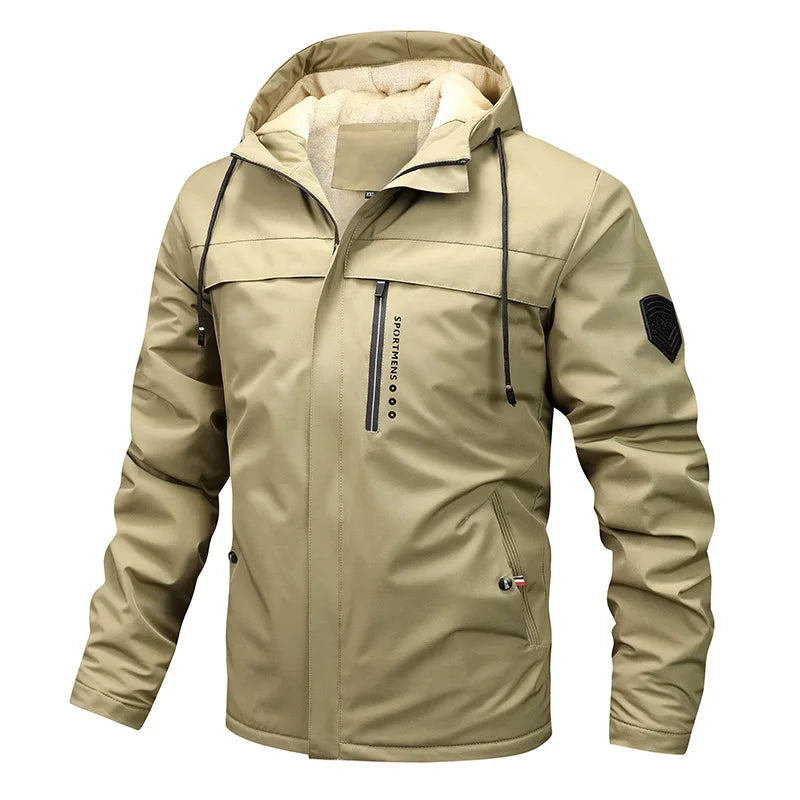 Herren Winterfleecejacke Sportlicher Kapuzenstil
