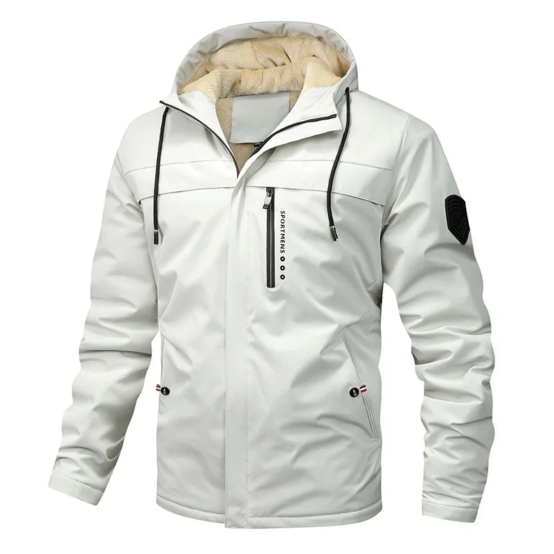 Herren Winterfleecejacke Sportlicher Kapuzenstil