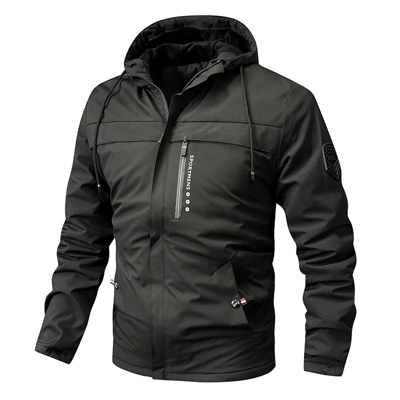 Herren Winterfleecejacke Sportlicher Kapuzenstil