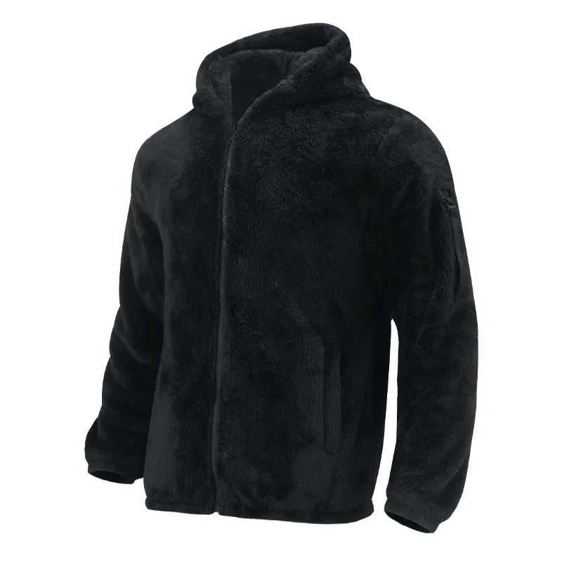 Herren Winter Fleecejacke Wasserfest mit Kapuze
