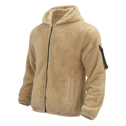 Herren Winter Fleecejacke Wasserfest mit Kapuze