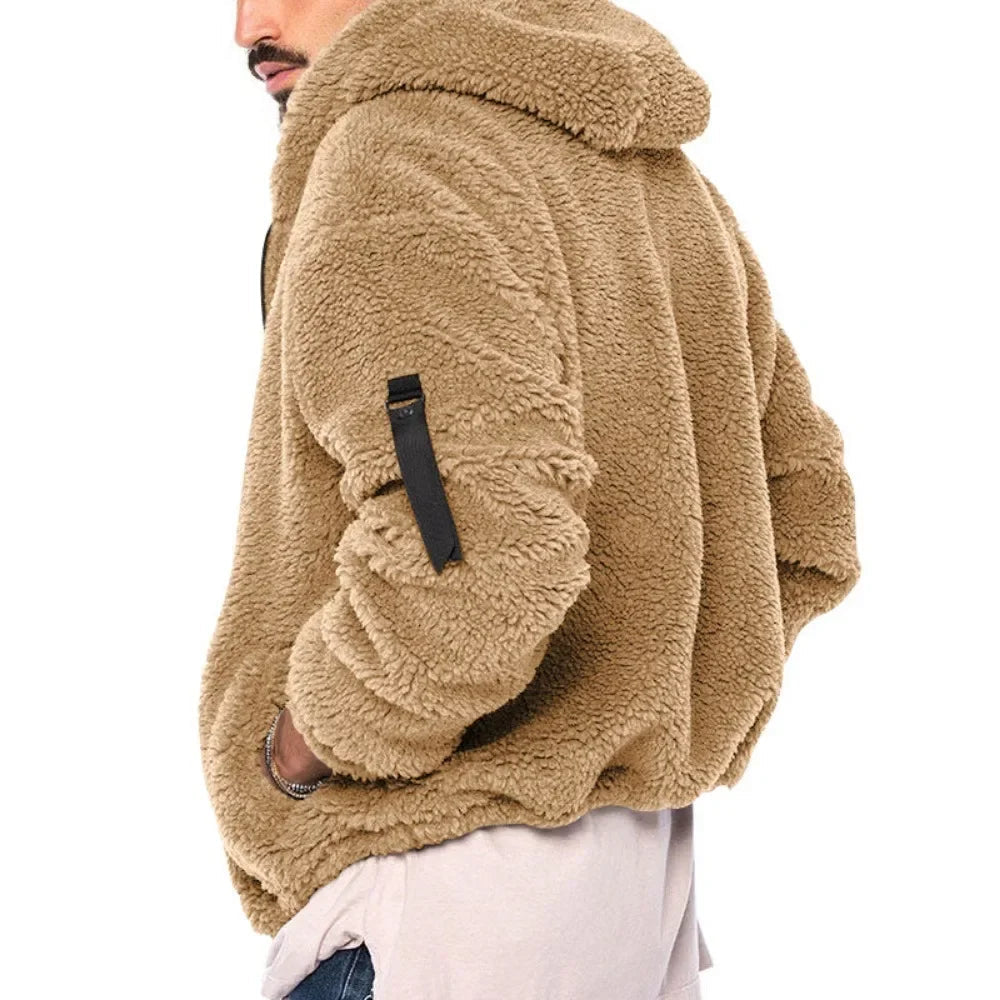 Herren Winter Fleecejacke Wasserfest mit Kapuze