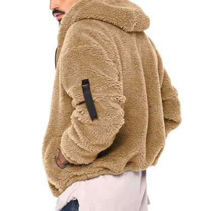 Herren Winter Fleecejacke Wasserfest mit Kapuze