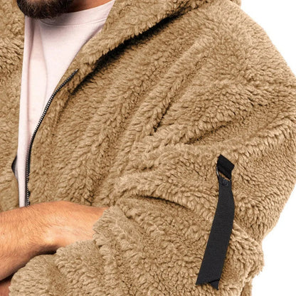 Herren Winter Fleecejacke Wasserfest mit Kapuze