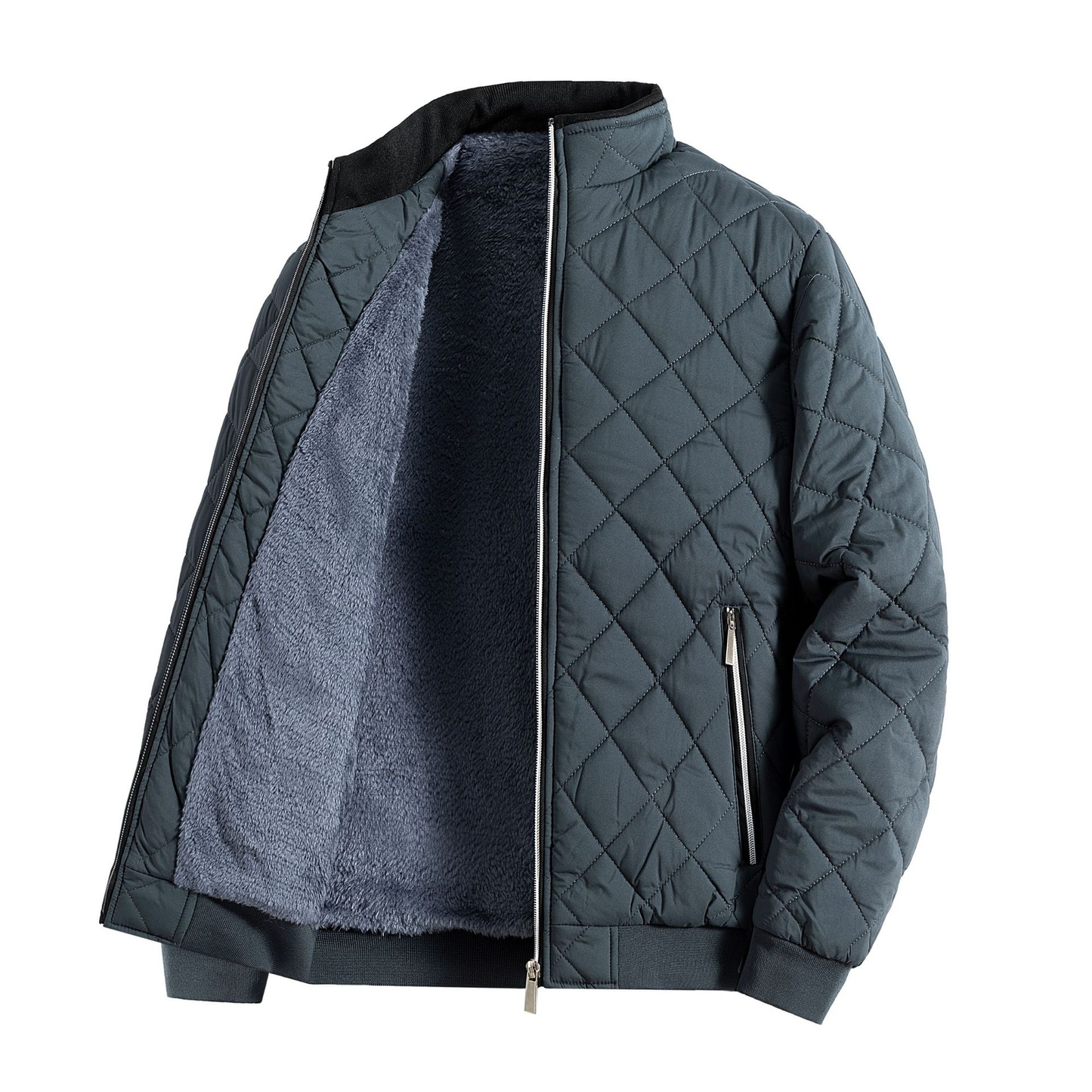 Herren Steppfleecejacke Hochkragen Winter