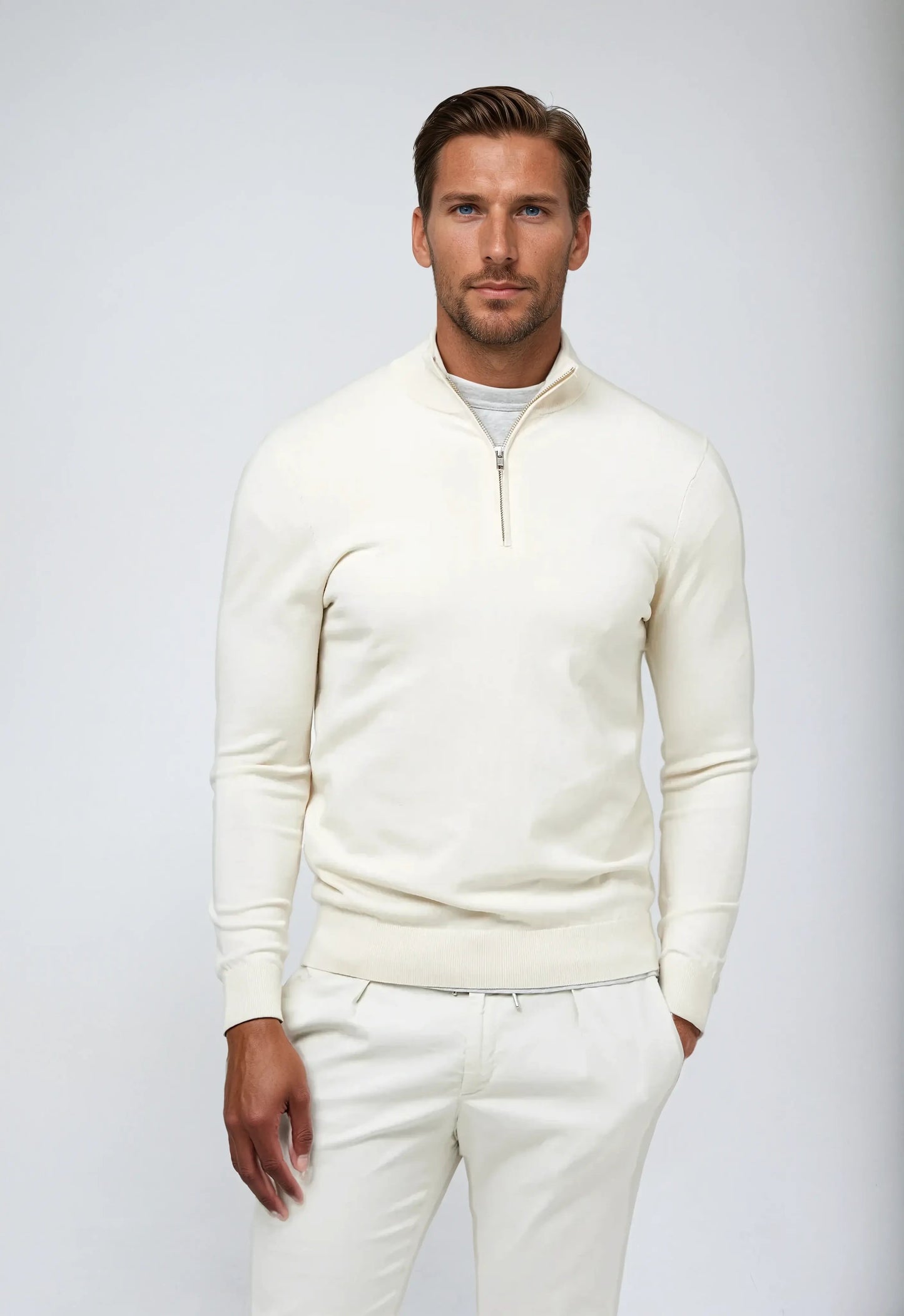 Hagen Herren Pullover Reißverschluss Kragen Lässig - Norvielle