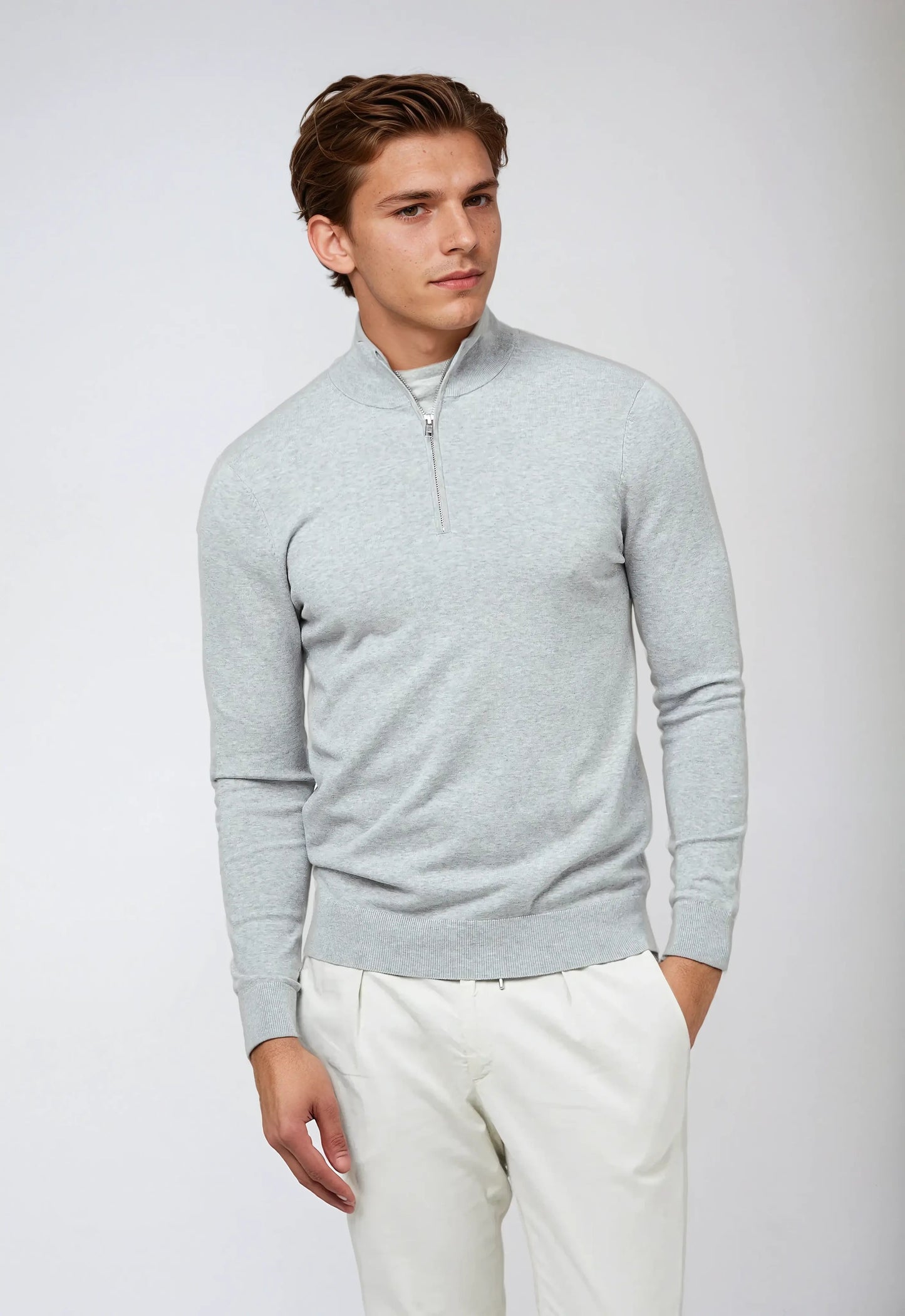 Hagen Herren Pullover Reißverschluss Kragen Lässig