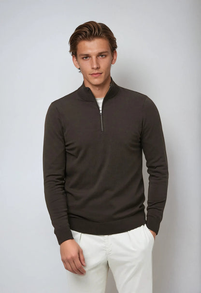 Hagen Herren Pullover Reißverschluss Kragen Lässig
