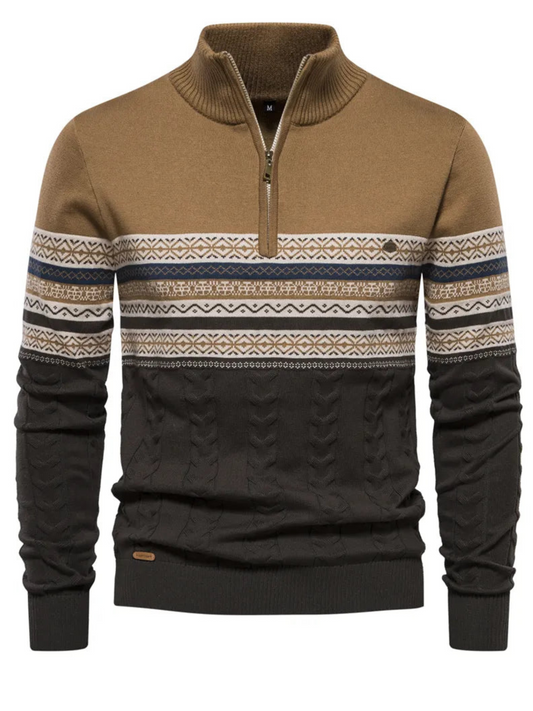 Norvielle Herren Pullover Halbzip Reguläre Passform - Norvielle