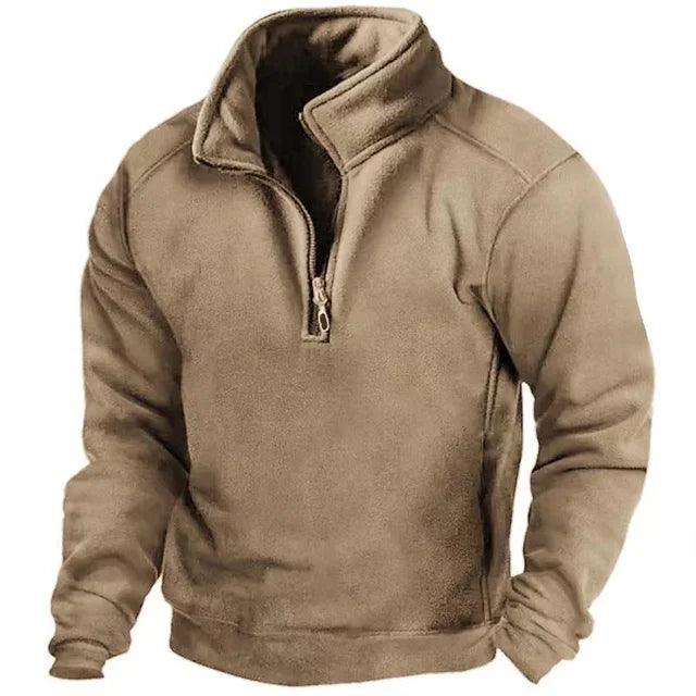 Herren Half-Zip Pullover Winddicht Hochkragen