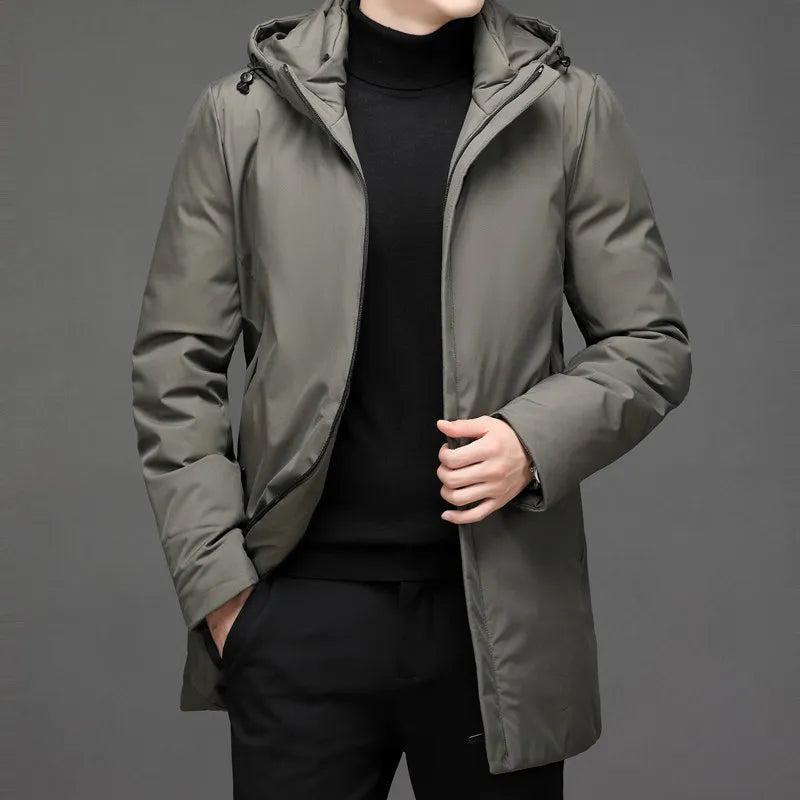Herren Winterjacke Lang Pufferjacke Warm mit Kapuze -> Herren - Norvielle