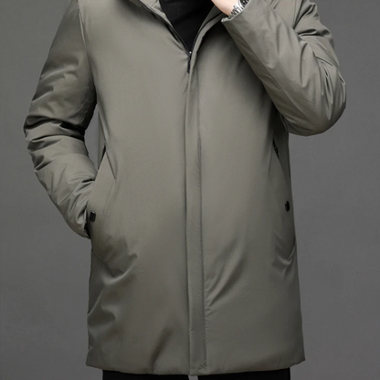 Herren Winterjacke Lang Pufferjacke Warm mit Kapuze -> Herren
