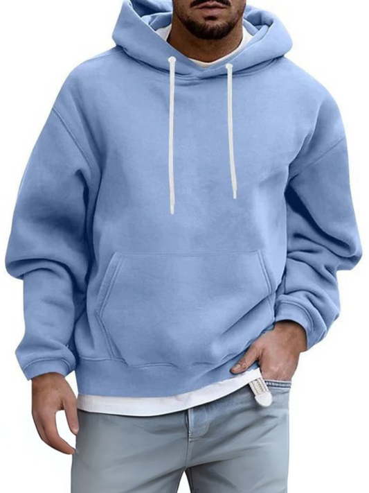 Herren Hoodie Verstellbare Kapuze Kängurutasche Schwarz - Norvielle