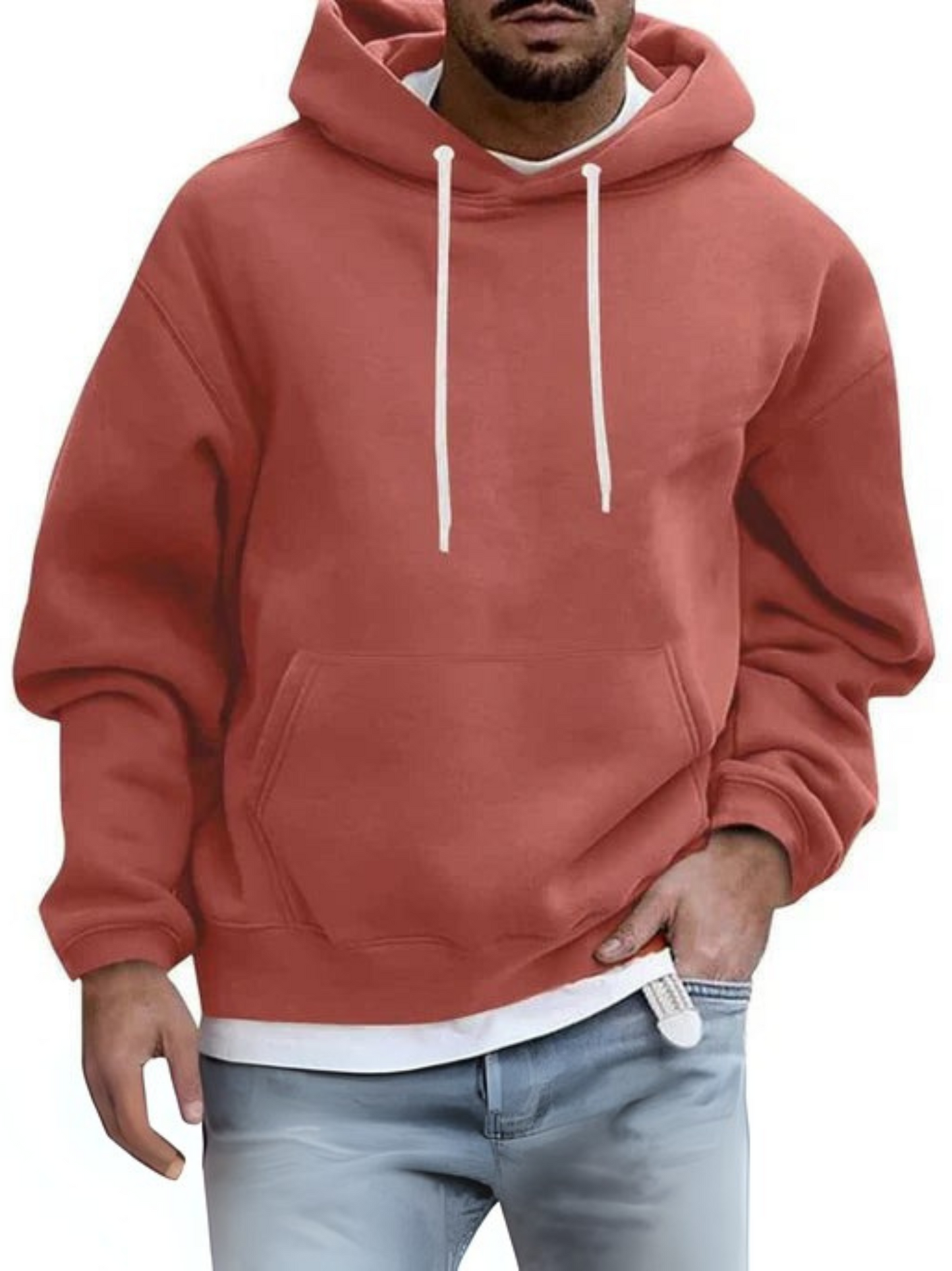 Herren Hoodie Verstellbare Kapuze Kängurutasche