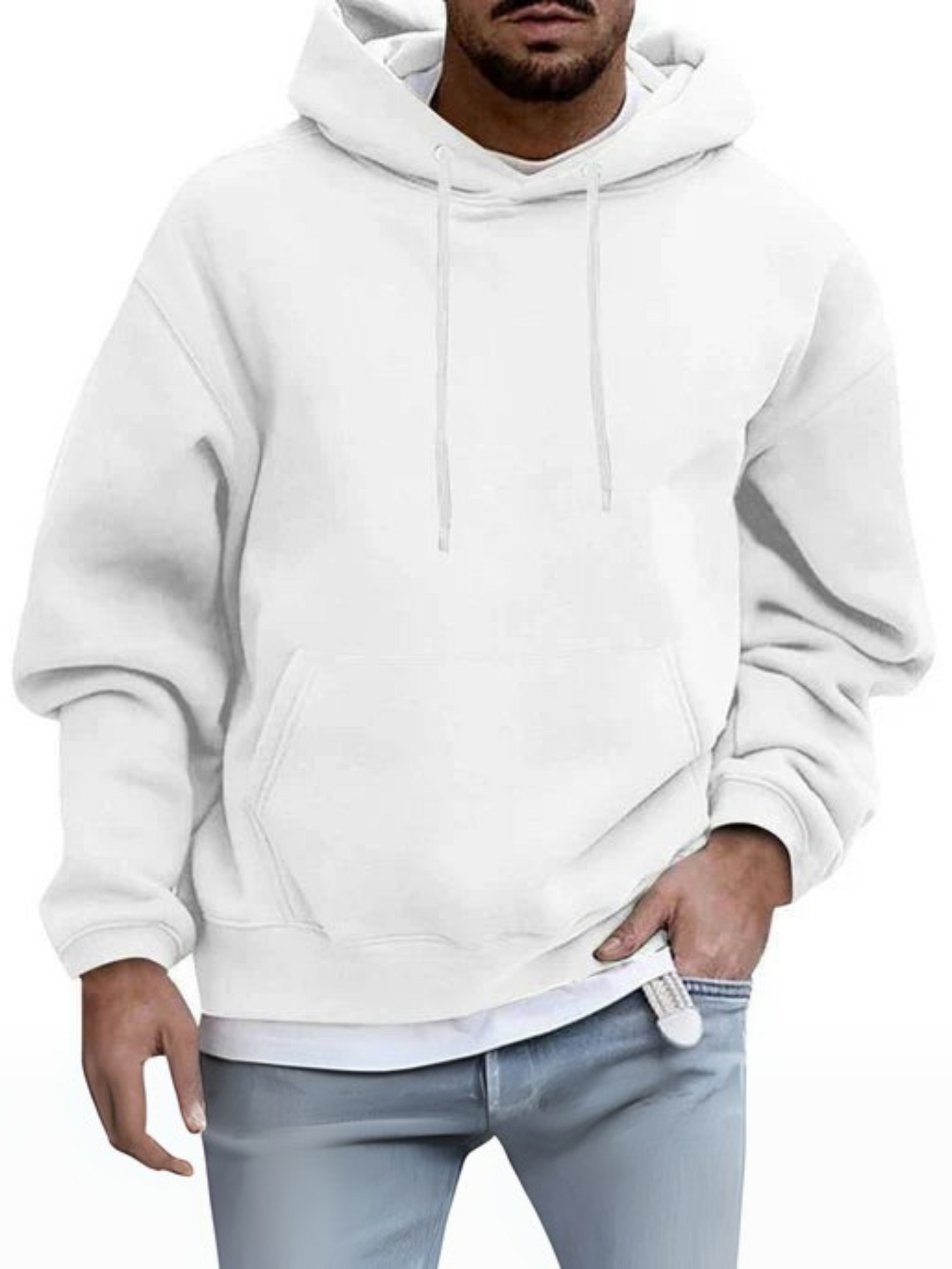 Herren Hoodie Verstellbare Kapuze Kängurutasche