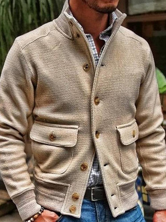 Herren Winterjacke Polyester Unifarbe Schwarz - Norvielle