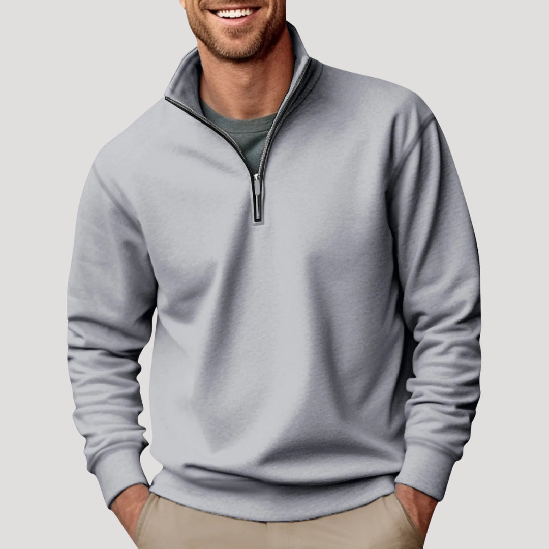 Herren Klassischer Pullover Viertelreißverschluss