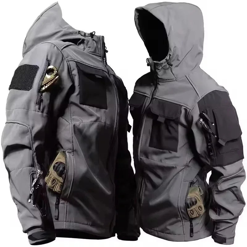 Herren Softshell-Jacke Kapuze Wasserabweisend