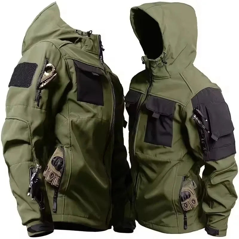 Herren Softshell-Jacke Kapuze Wasserabweisend