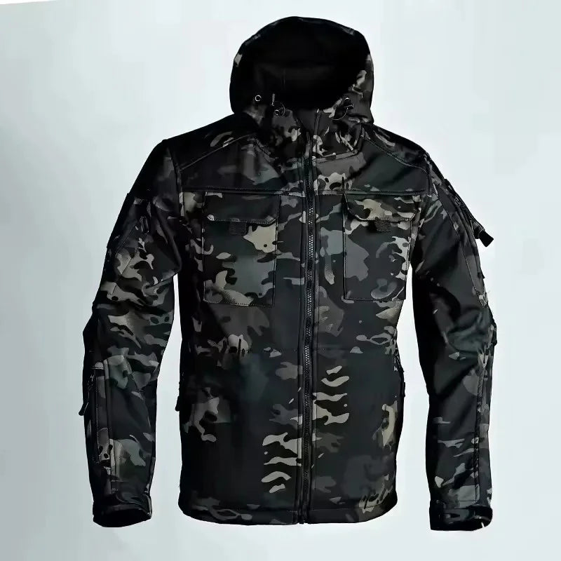 Herren Softshell-Jacke Kapuze Wasserabweisend