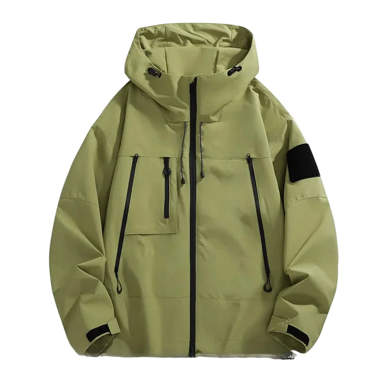 Herren Softshelljacke Lockere Passform Kapuze Schwarz - Norvielle