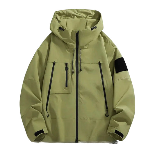 Herren Softshelljacke Lockere Passform Kapuze Schwarz - Norvielle
