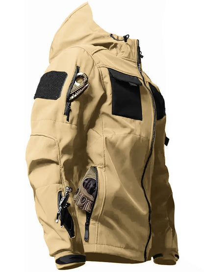 Herren Softshell-Jacke Mit Kapuze Wasserabweisend