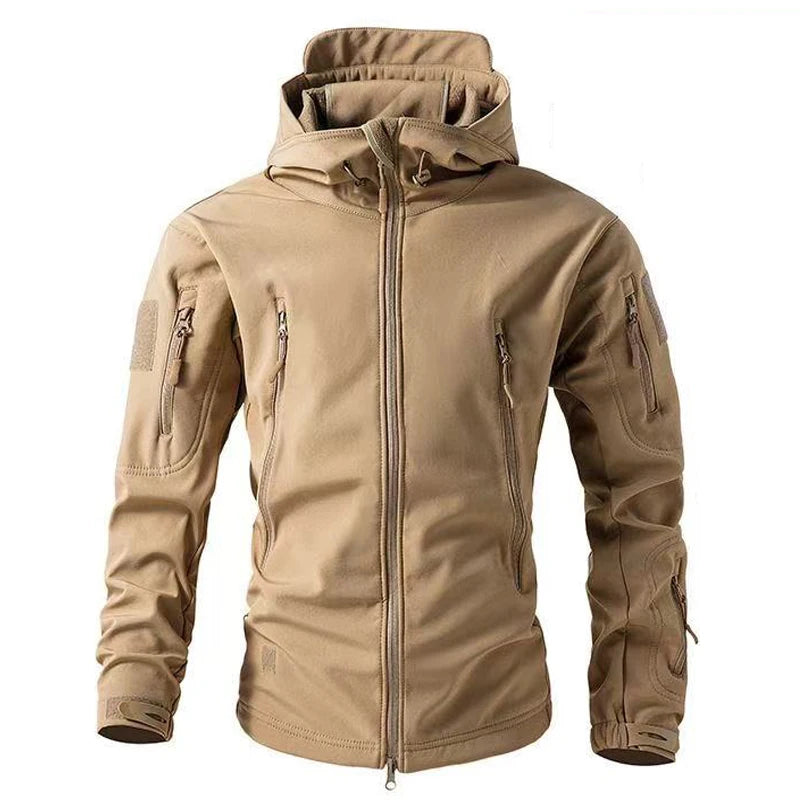 Männer Winter Softshell-Jacke Winddicht Mit Kapuze