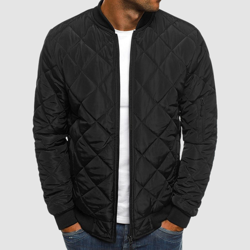 Herren Winterjacke Gesteppt Warm Schwarz - Norvielle