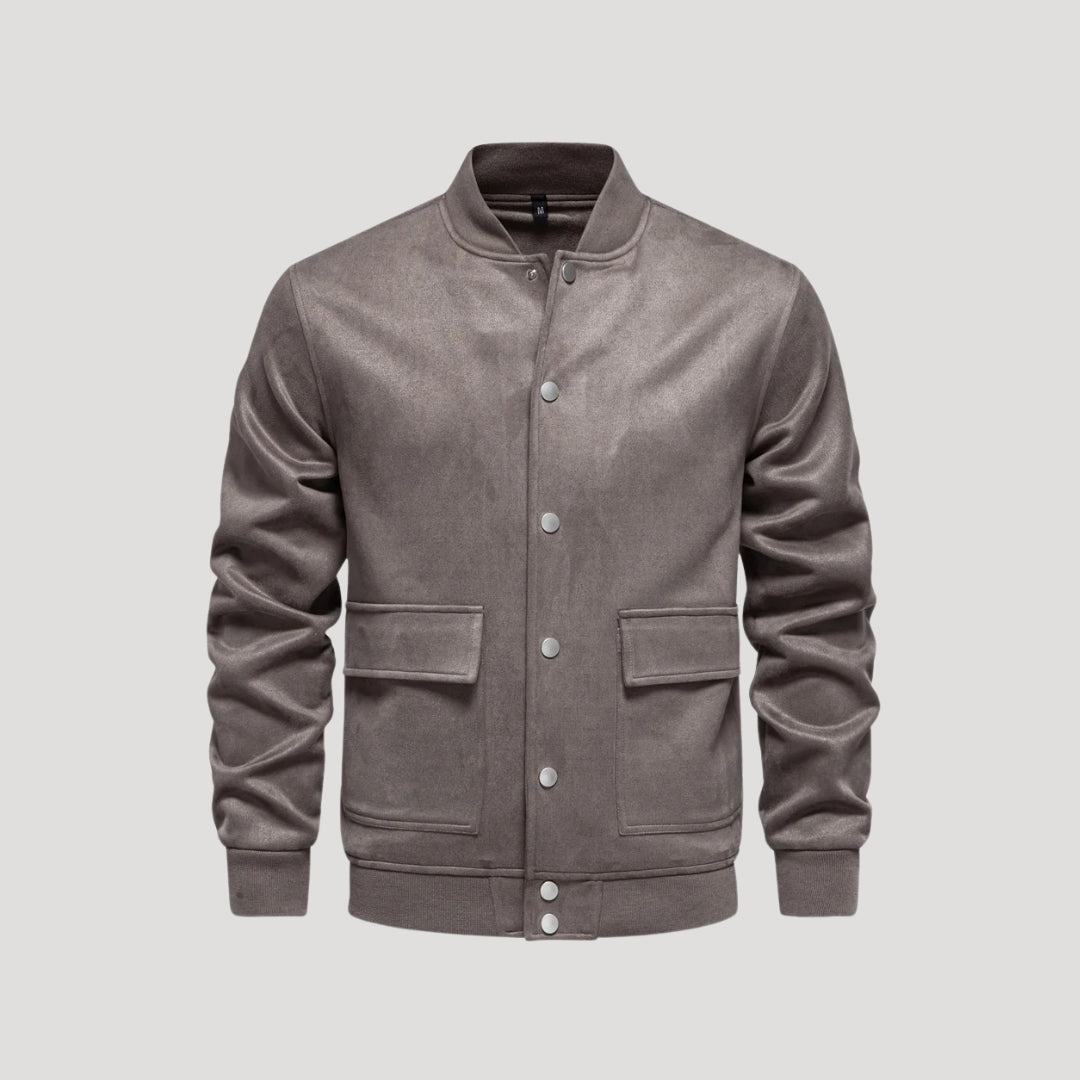 Herren Lederjacke Winter Bomber Außenmantel Schwarz - Norvielle