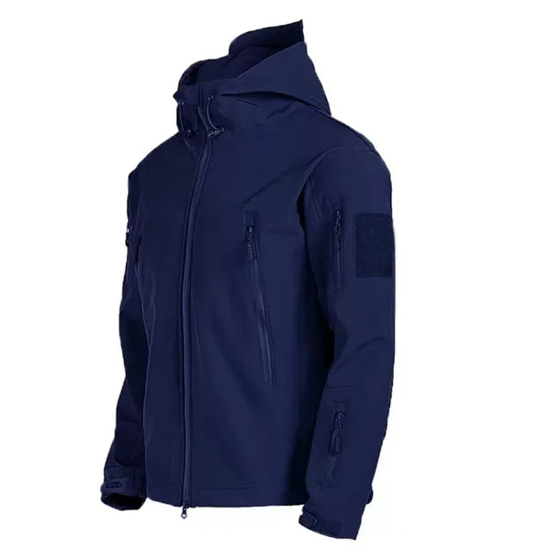 Herren Wasserdichte Fleecejacke Mit Kapuze Winter