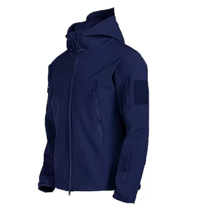 Herren Wasserdichte Fleecejacke Mit Kapuze Winter