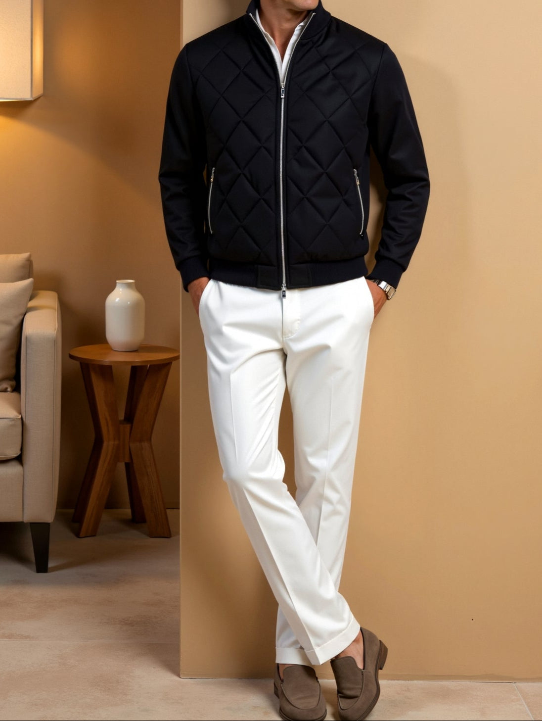 Herren Steppjacke Wasserdicht Winterstil