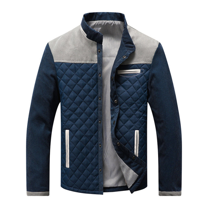 Herren Winterjacke Zweifarbig Stilvolles Design