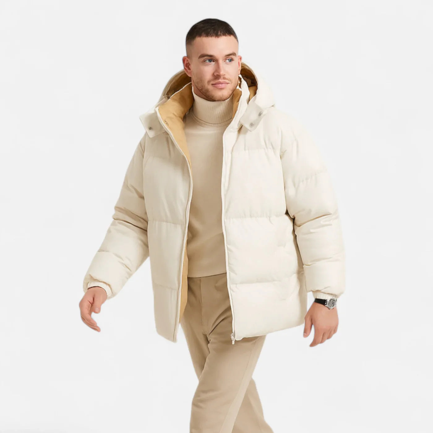 Herren Daunenjacke Mit Kapuze Oversized
