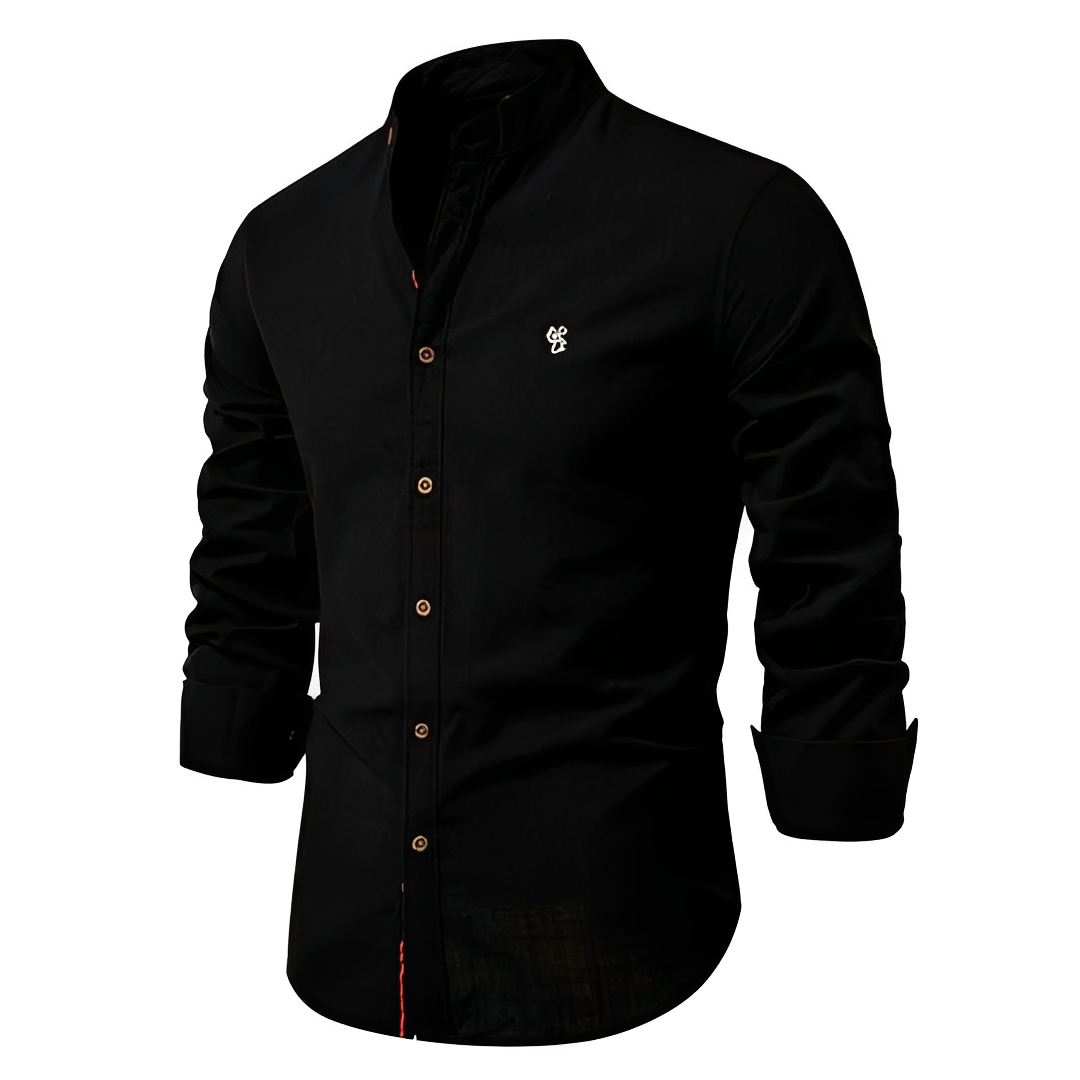 Herren Langarmshirt Klassisch Baumwolle Weiß