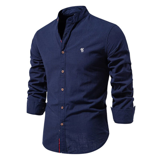 Herren Trachtenhemd Traditionelles Design Blau Weiss - Norvielle