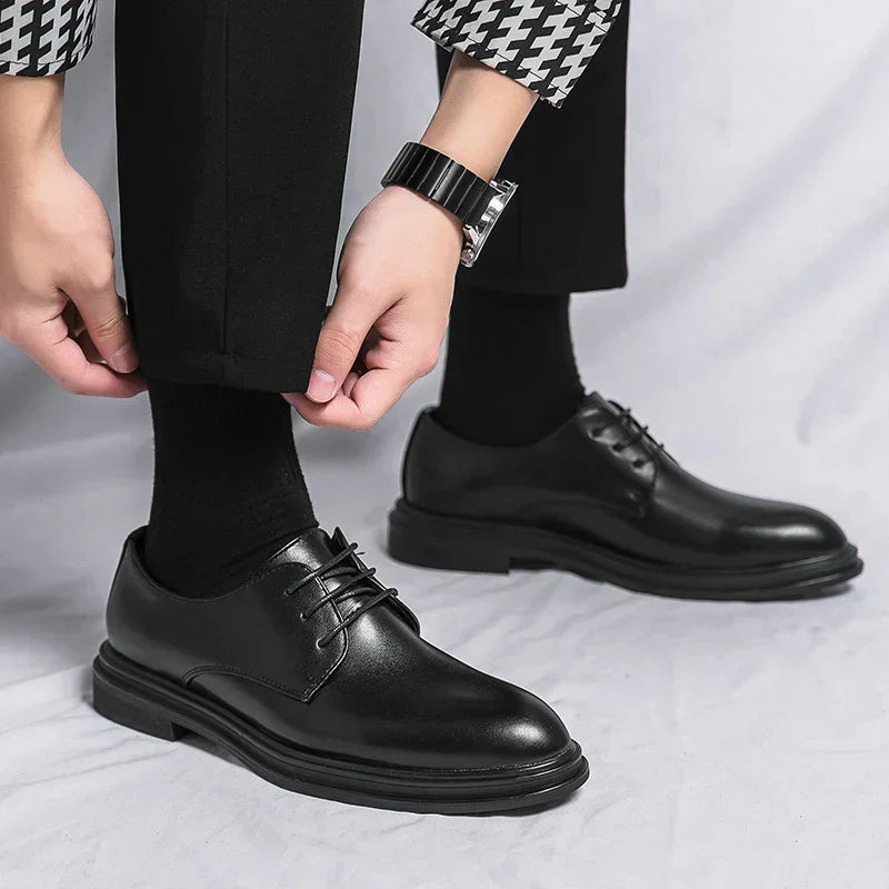 Herren Schnür-Derby-Schuhe Glänzend