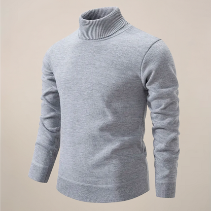 Herren Rollkragenpullover Frühling Merino Wolle Beige