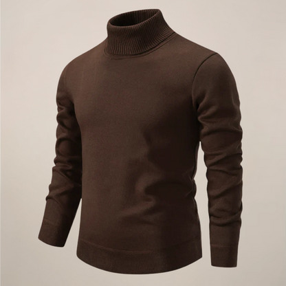 Herren Rollkragenpullover Frühling Merino Wolle Beige
