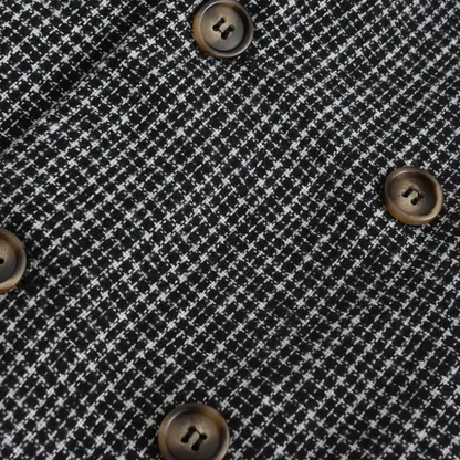 Herren Slim Fit Doppelreiher Blazer Kariert
