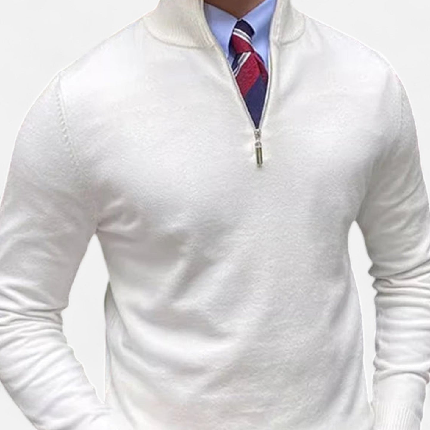 Herren Frühlingspullover Half-Zip Baumwolle Beige - Norvielle