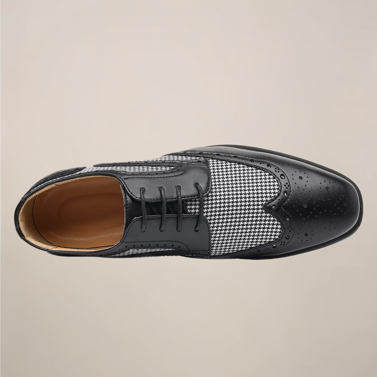 Devin Herren Oxford Schuhe Hahnentritt Muster Leder