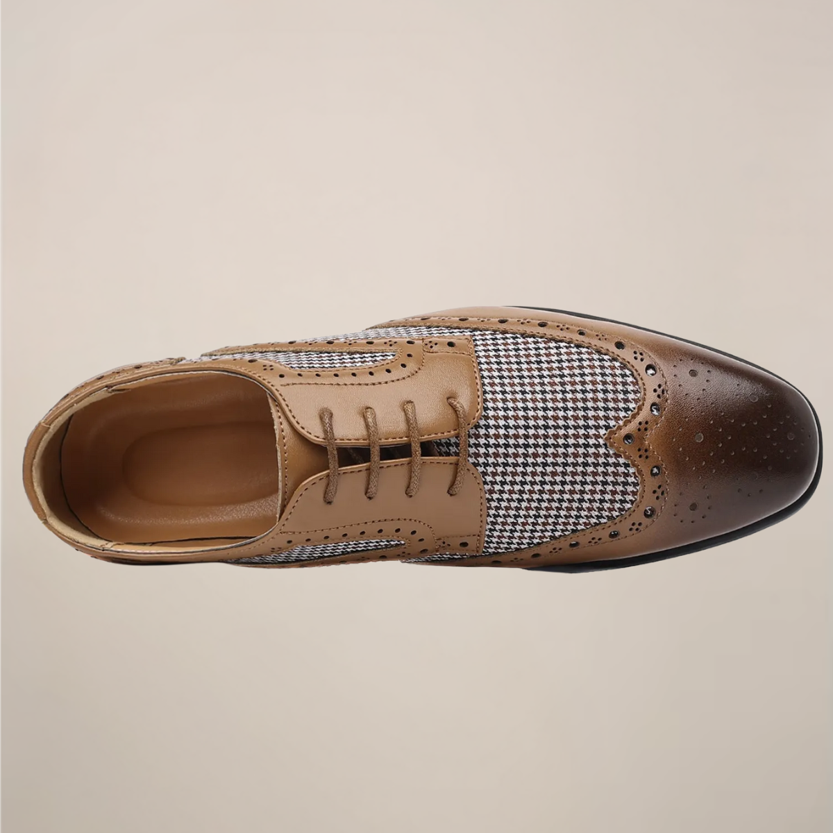 Devin Herren Oxford Schuhe Hahnentritt Muster Leder