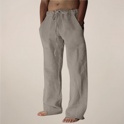 Herren Freizeithose Weite Locker Sitzende Baumwolle Beige