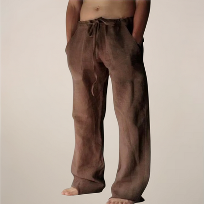 Herren Freizeithose Weite Locker Sitzende Baumwolle Beige