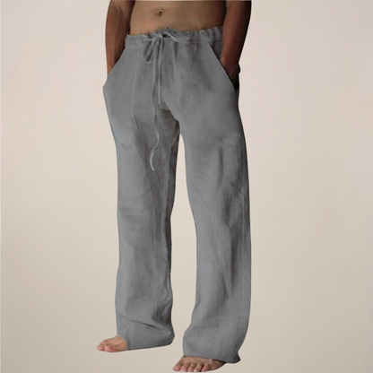Herren Freizeithose Weite Locker Sitzende Baumwolle Beige
