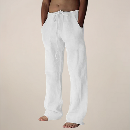 Herren Freizeithose Weite Locker Sitzende Baumwolle Beige - Norvielle